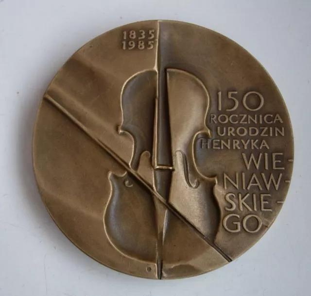 POLAND WIENIAWSKI MUSIC COMPOSER VIOLINIST JEWISH 150 years birthday, MEDAL, box 3