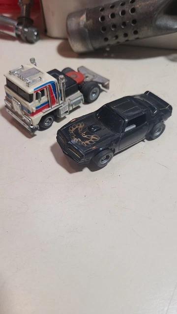 Pair of 2 Slot Cars TYCO BANDIT Trans Am Firebird and TCR 1977 IDEAL SEMI TRUCK Pair of 2 Slot Cars TYCO BANDIT Trans Am Firebird and TCR 1977 IDEAL SEMI TRUCK