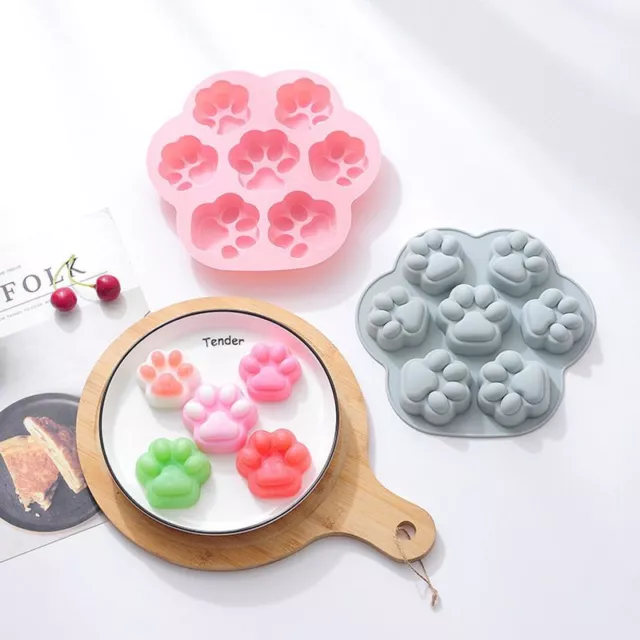 10pcs Cat Dog Paw Style Cake Molds Kitchen Bakeware Silicone Fondant Chocolate M