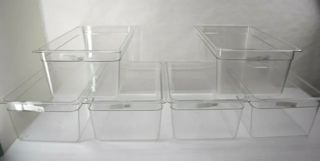Pack Of 6 Cambro 18CW135 Camwear Full Size 8" Deep Polycarbonate Food Pan