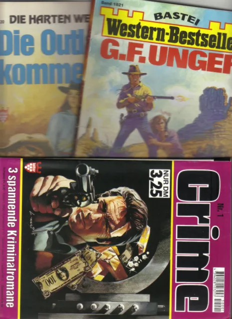 2xWestern G.F. Unger & Die Outlaws kommen / Crime Sammelband Kriminalromane