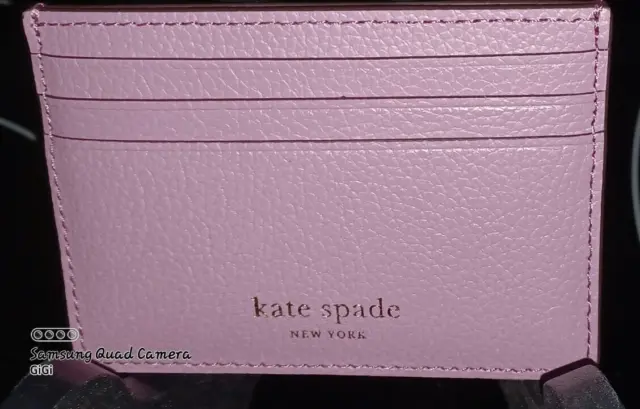 Kate Spade Small Slim Card Holder Pink Mauve Leather Case