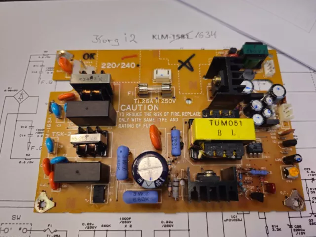 Netzteil Modul PSU für Korg i2 KLM-1634  nur im Austausch oder Reparatur.