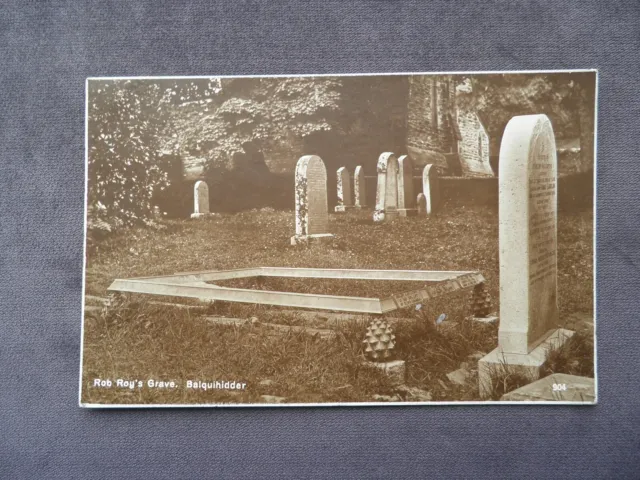 Very Old Postcard of Rob Roy's Grave, Balquhidder, Perthshire, Scotland