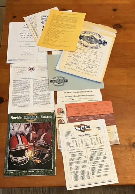 SEC 1993 Championship Press Packet Lot Alabama Tide Vs Florida Legion Field
