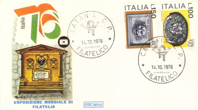 1976 ITALIA FDC ROMA EXPO ITALIA 76 5 VALORI - 3 PEZZI.+d