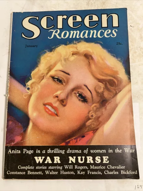 1931 January Screen Romances Movie Magazine - Anita Page Cover - M 408