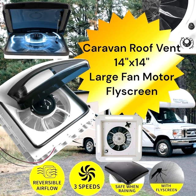 CARAVAN ROOF VENT Hatch Air Exhaust Fan Rain Rv Trailer Motorhome Suit