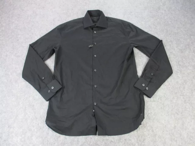 NEW John Varvatos Shirt Mens Small 15 32 33 Black USA Button Up Casual NWOT