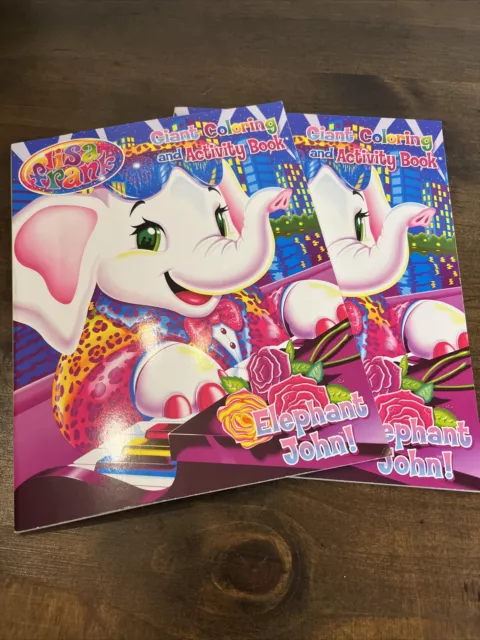 Lisa Frank Giant Coloring & Activity Book Elephant John! Lot of 2