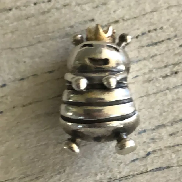 Pandora 14k Sterling queen bee bead 14k plated 925 ALE retired