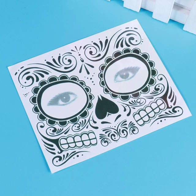 2 pegatinas faciales de Halloween para mujer truco trato de Halloween