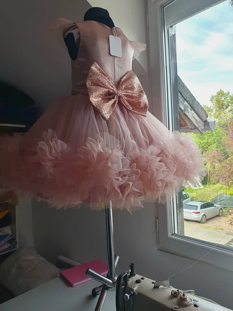 Robe De Cérémonie Fille H&M écru - Taille 4/6 Ans - Occasion Très Bon état - Coton/polyester