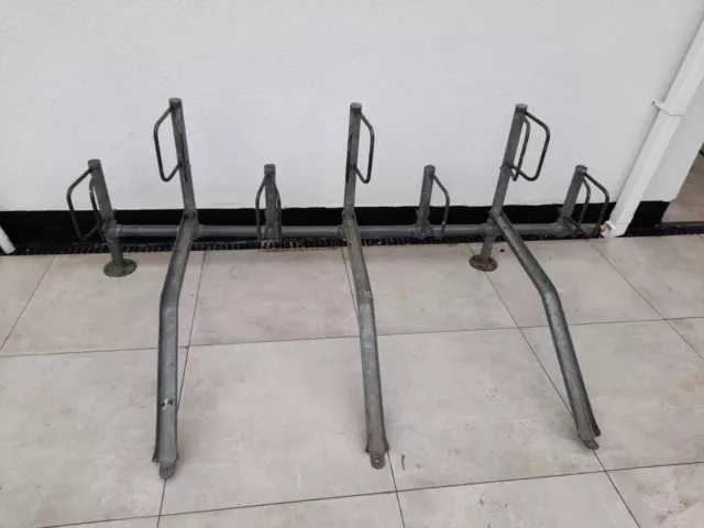 USED 7 Bike Parking Rack Storage Stand Holder Floor Mounted Steel Heavy