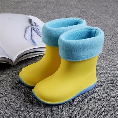 1 Paio Impermeabile Bambini Stivali Gomma Rain Shoes Caldo Ragazzi 3