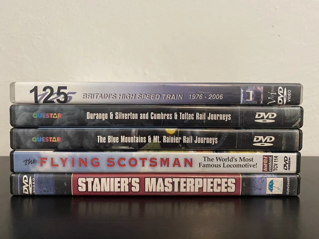 5x Train/Locomotive & Railroad DVD Lot (Flying Scotsman, Stanier’s Masterpieces)