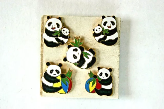 5 Piece Zoo / Animal / Panda Set / Lot Of Pins - Great For The Panda Collector
