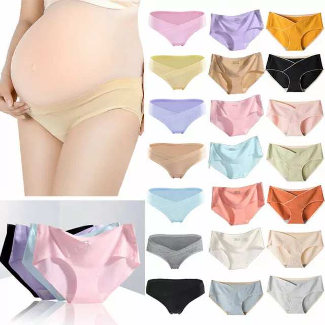 Womens Maternity Underwear Cotton Low Waist Pregnant Panties Maternity Briefs₊