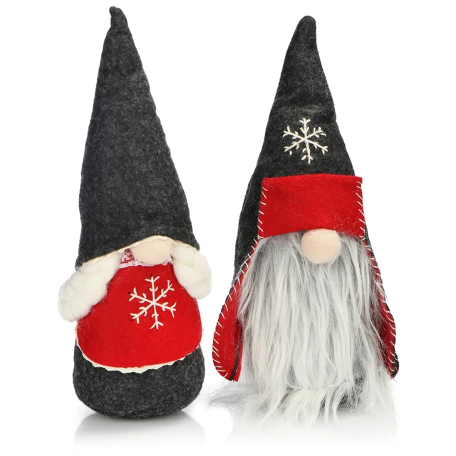 2x Premium Weihnachts-Wichtelpaar Gr.M für die Weihnachtsdeko, Nordpol-Figuren