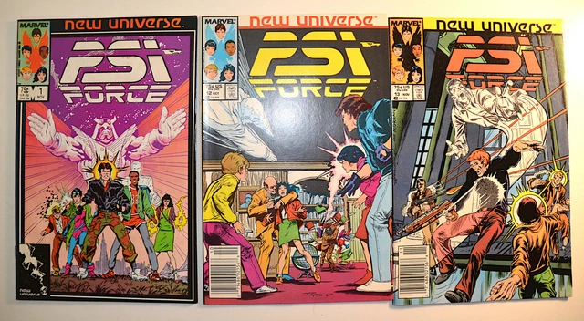 Psi-Force Lot of 3 #1,12,13 Marvel Comics (1986) VF- 1st Print Comic Books