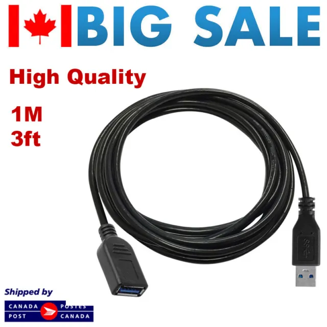 High Quality USB 3.0 Extension Cable Male to Female 3ft 1M for Charging & Data