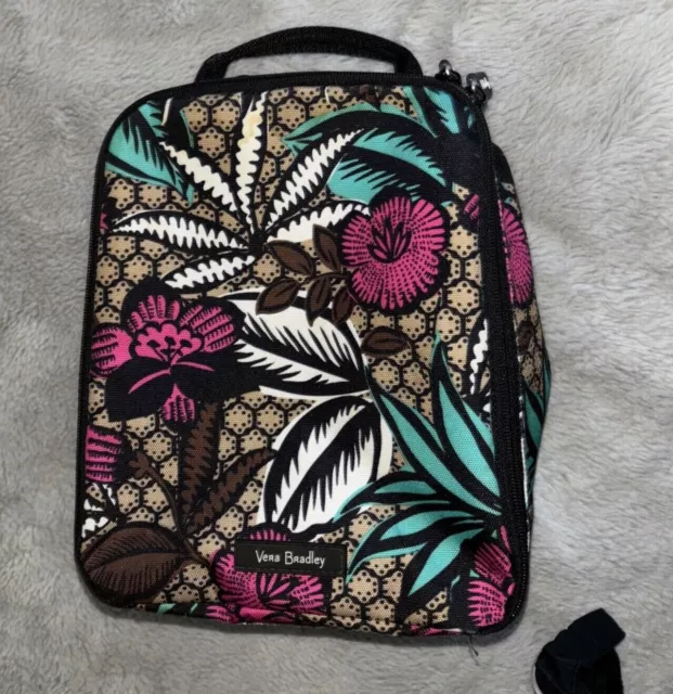 Bolso de almuerzo Vera Bradley patrón de carretera cañón mango superior forrado con cremallera