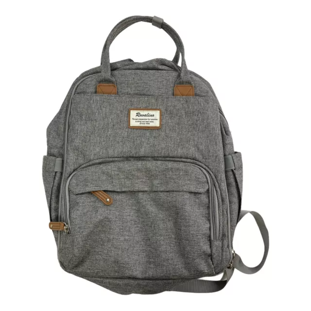 Ruvalino Large Multifunction Travel Diaper Bag Backpack Heather Gray YW168 NWOT