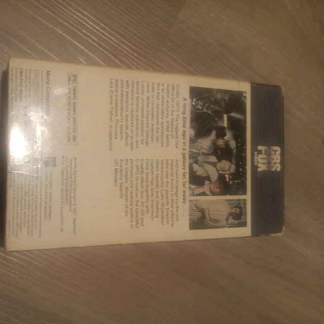 Star Wars Rarity RARE STAR WARS 1977 VHS Tape CBS FOX Video Hi-Fi Red Label 1984 ...