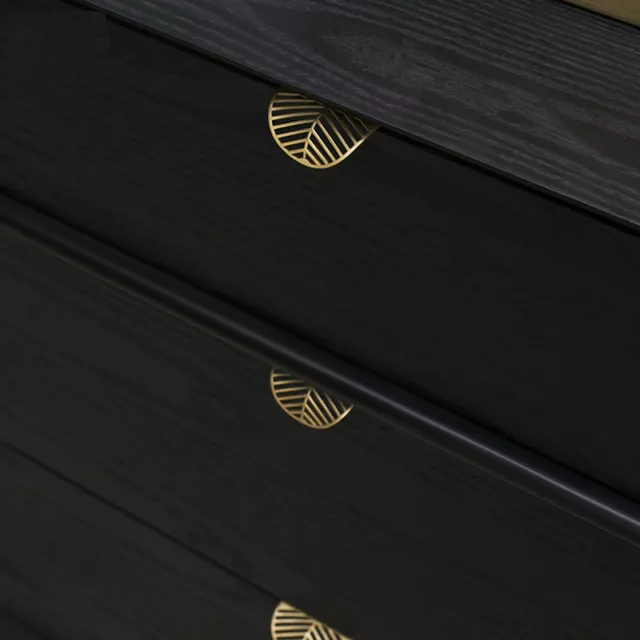 Brass Leaf Wardrobe Door Knob Cupboard Drawer Pull Dresser Wine Cabinet Handle