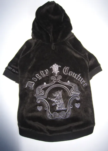 Juicy Couture black velour dog, puppy designerhoody Doggy Couture.Rare.