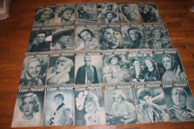 Lot de 24 revues  CINÉ MIROIR  de 1937 1938   du N° 645 au 683