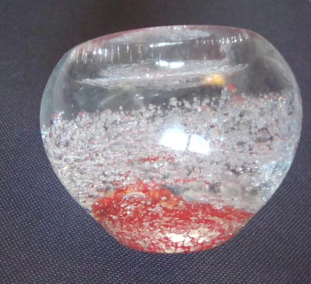 Red Crystal/Glass ornament/paperweight Desktop Paperweight/Ornament, bubbles