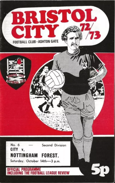 Football Programme BRISTOL CITY v NOTTINGHAM FOREST Oct 1972