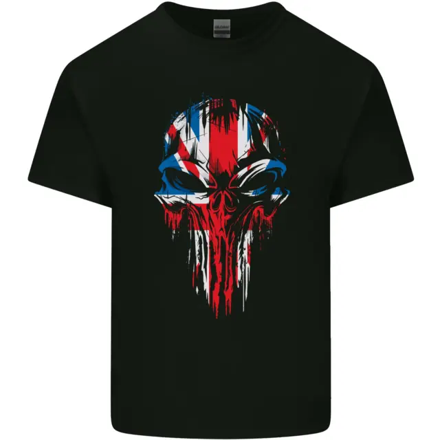 Union Jack Flag Skull Gym MMA Biker Britain Mens Cotton T-Shirt Tee Top