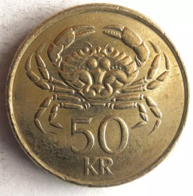 2005 ICELAND 50 KRONUR - Excellent Coin - FREE SHIP - Bin #349