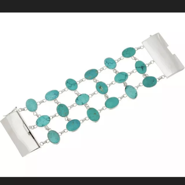 Brand new Claudia Agudelo Sterling Silver Turquoise Bracelet 7 1/4” EXEX 2