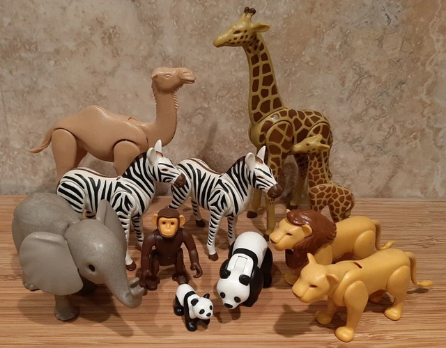 PLAYMOBIL ZOO ANIMAL Bundle Giraffe Camel Elephant Zebra Lion