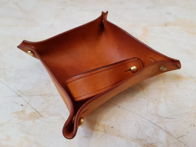 Hand Made Leather Tobacco Pipe Tray And Pipe Rest