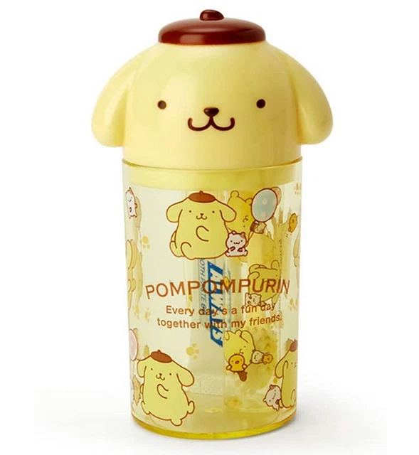 JAPAN SANRIO POMPOMPURIN Dog Toothbrush Yellow Dental Cup Toothpaste