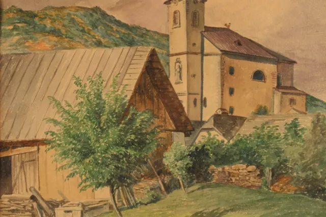 Anton VON PERGER (1809-1876) "Kalksburg in Niederösterreich"  Aquarell 1834