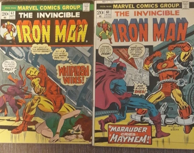 The Invincible Iron Man Marvel comic Book #61-62 VG CONDITION