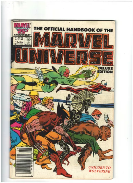 Official Handbook Marvel Universe Deluxe Edition #14 VG+ 4.5 Newsstand Wolverine
