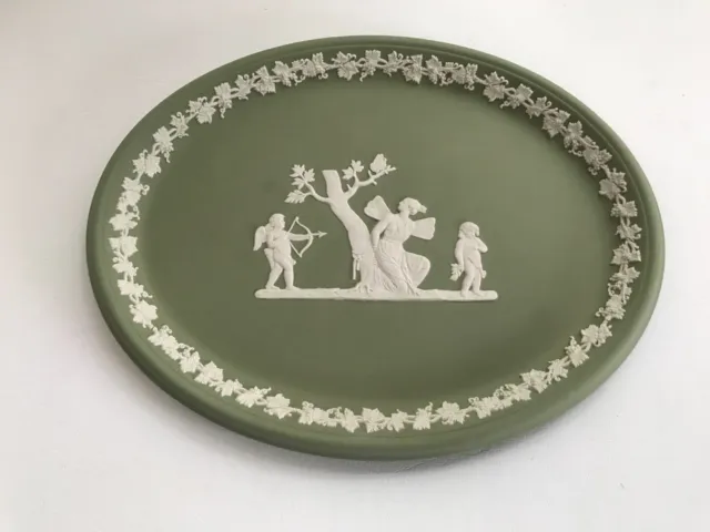 Wedgwood Green jasperware Oval Tray/platter in excellent condition.