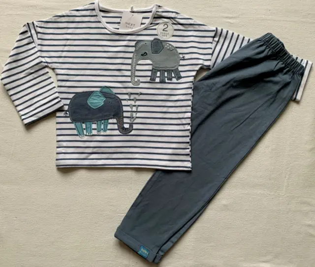BNWT Baby Boys Blue Elephant Top/Legging Matching Outfit/Set 18-24 months NEXT