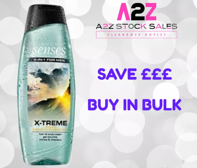 AVON SENSES X-TREME 2 IN 1 500ml HAIR AND BODY WASH - BULK BUY - JOB LOT