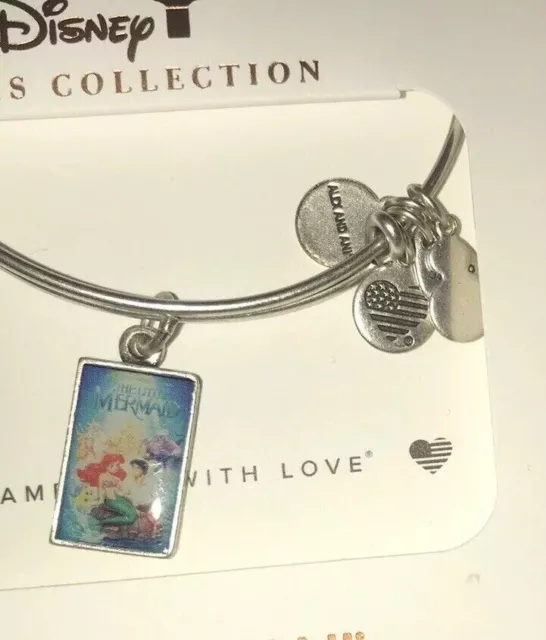 Disney Alex and Ani The Little Mermaid 30th Anniversary VHS Bangle Bracelet NWT