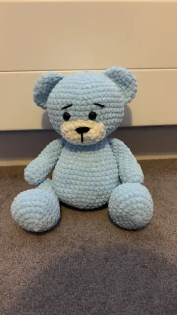 Handmade Crochet Blue Bear