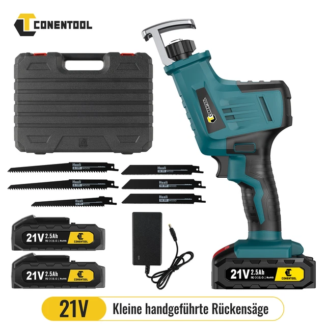 Seghetto a sciabola a batteria 21V seghetto reciproco con 6 lame per taglio legno e metallo