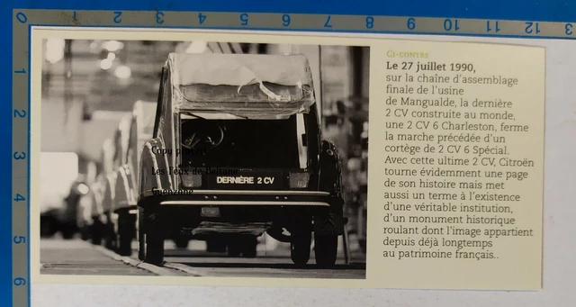 THE LAST CITROEN 2CV BUILT MANGUALDE FACTORY photo clipping document