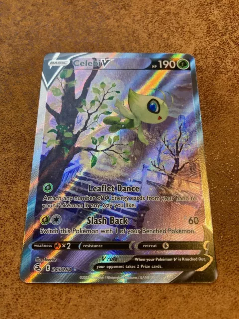 Celebi V 245/264 Fusion Strike Alternate Art Ultra Rare Pokemon Card near mint
